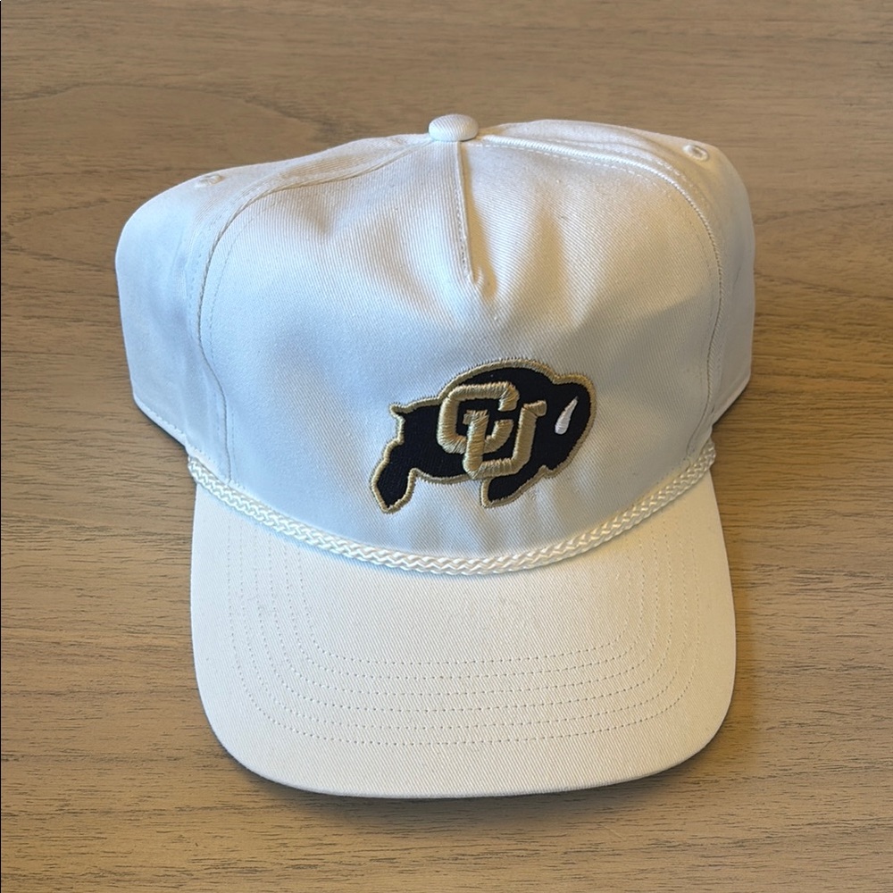 47 Colorado Buffaloes White and Gold Hat Classic Rope Style